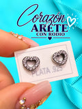 Arete Corazón Rodio AE0031