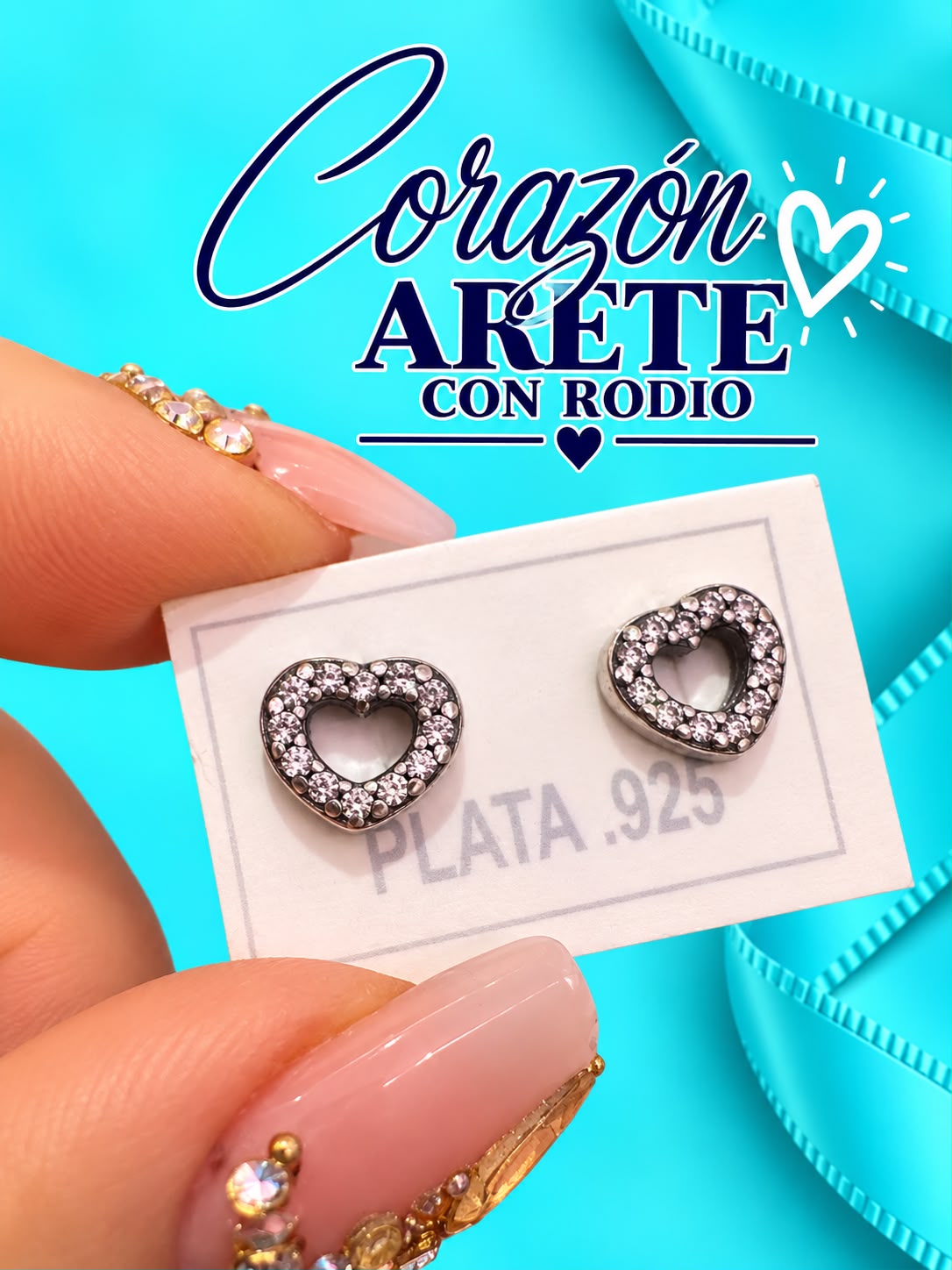 Arete Corazón Rodio AE0031
