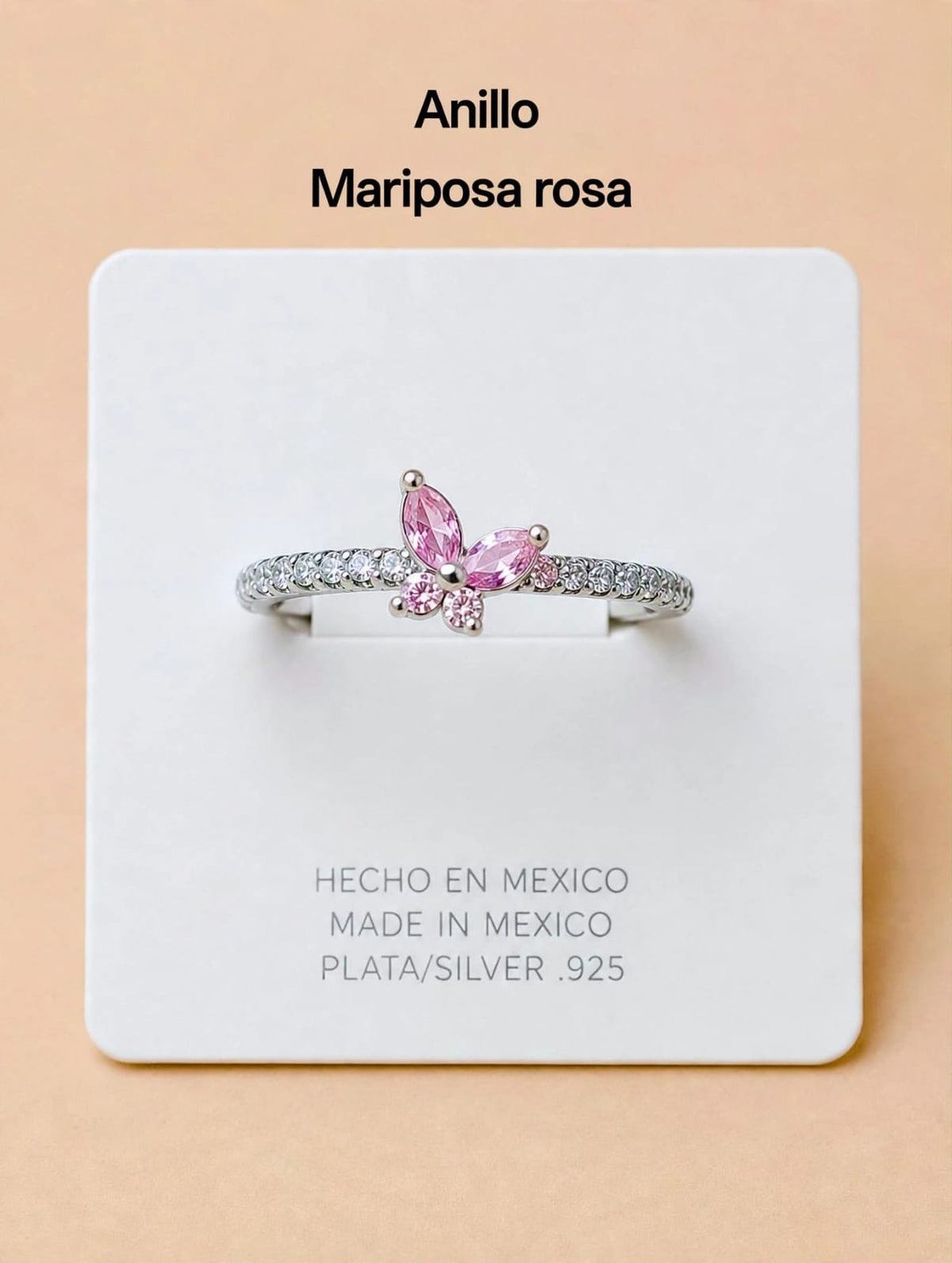 Anillo Mariposa Rosa AO0056