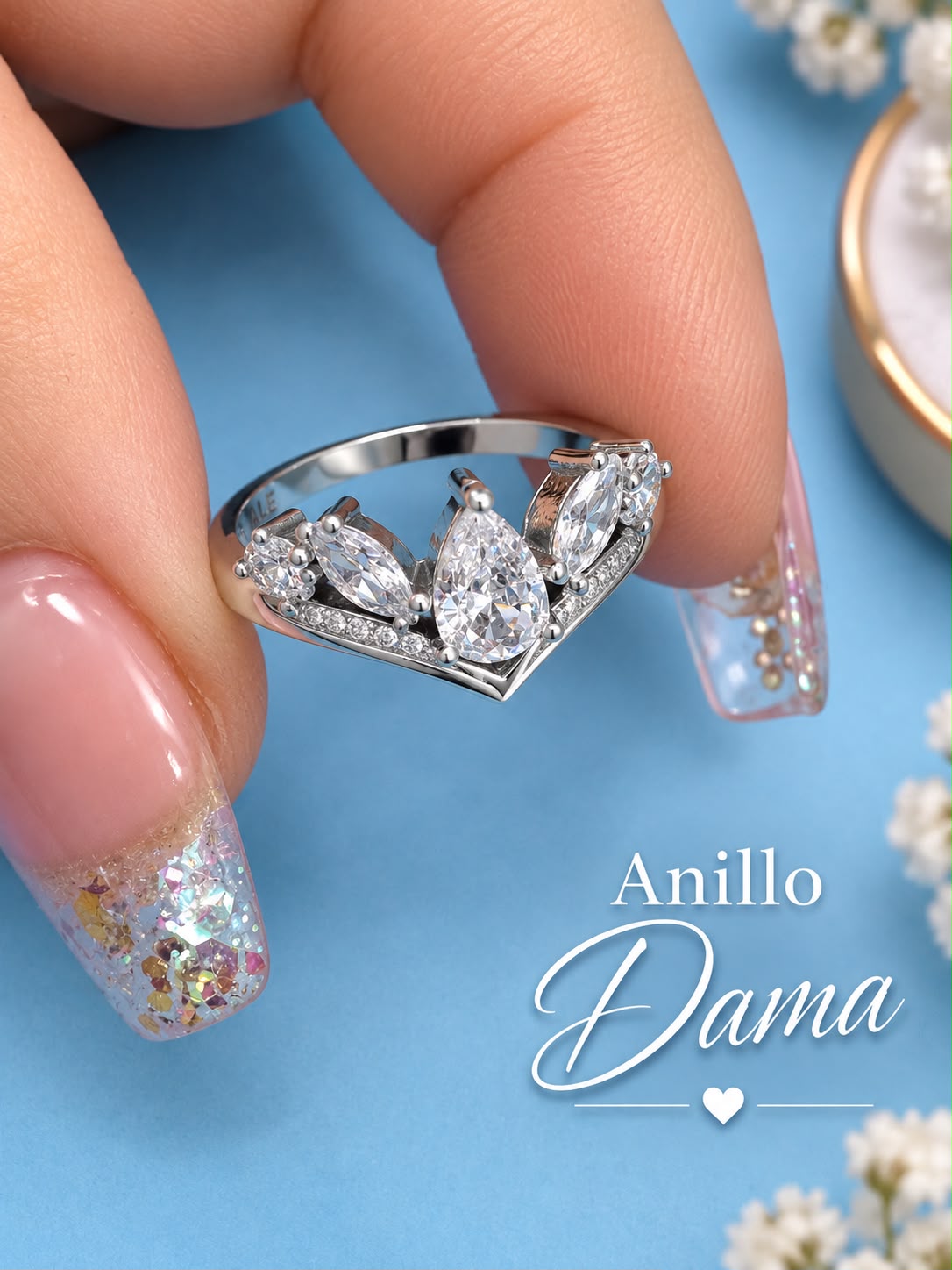 Anillo Gota Circonias AO0070