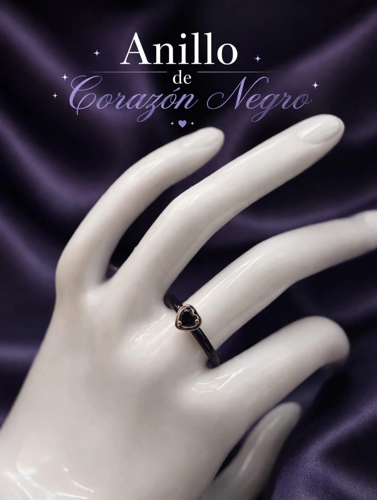 Anillo de Corazón Negro AO0061