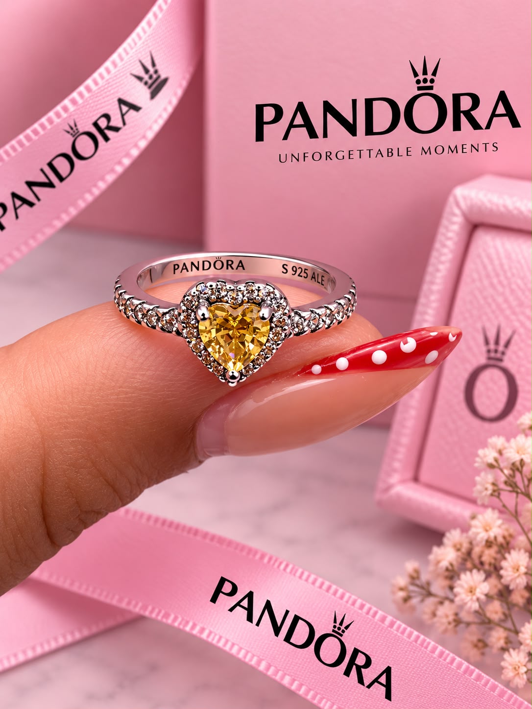 Anillo Corazón Amarillo AO0120