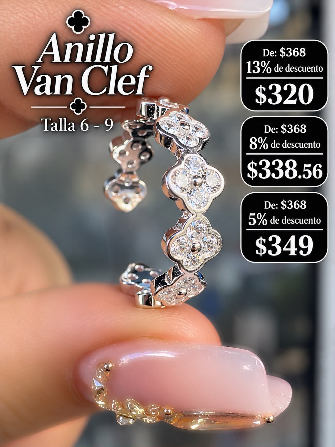 Anillo Van Cleff Blanco AO0122