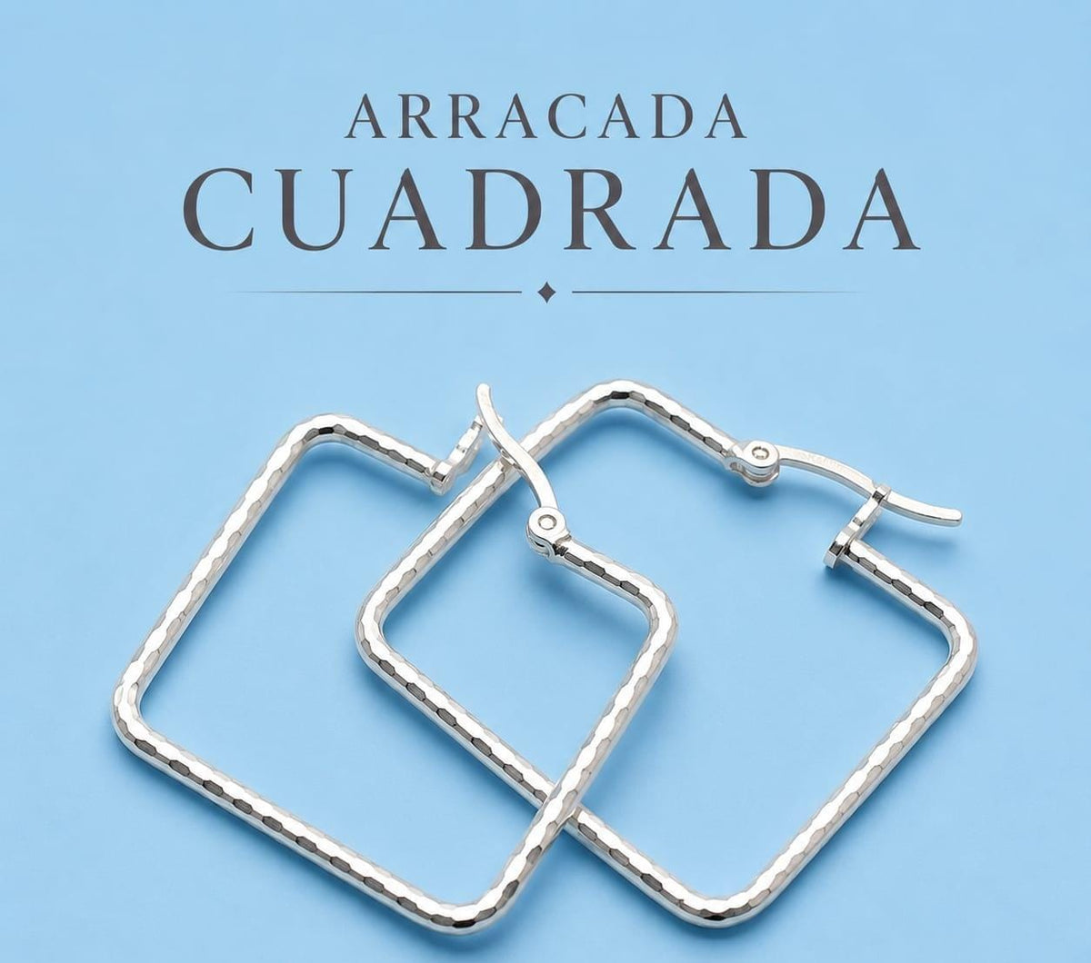 Arracada Cuadrada Martillada AR0004