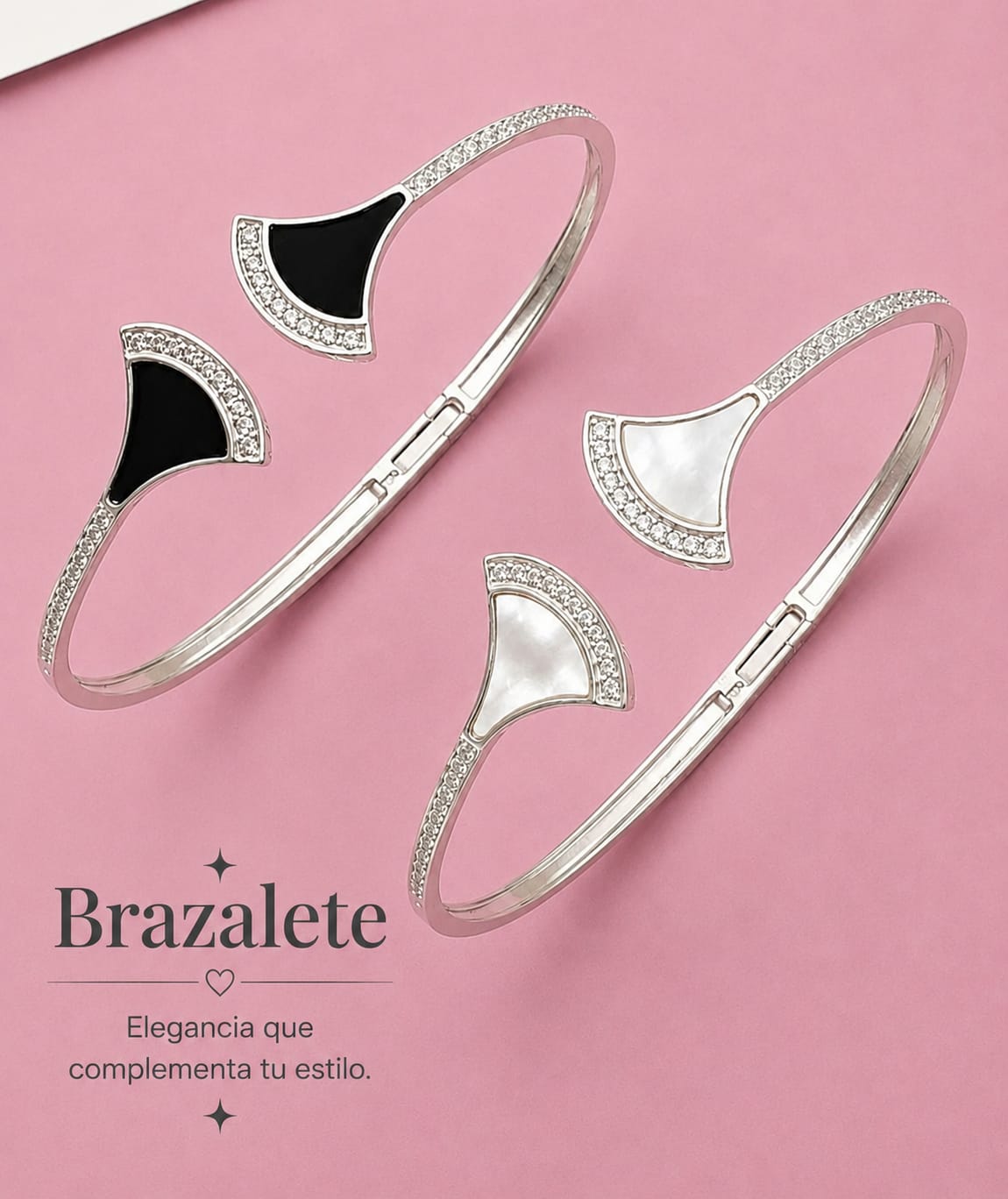 Brazalete de Ópalo Negro Blanco BZ0001