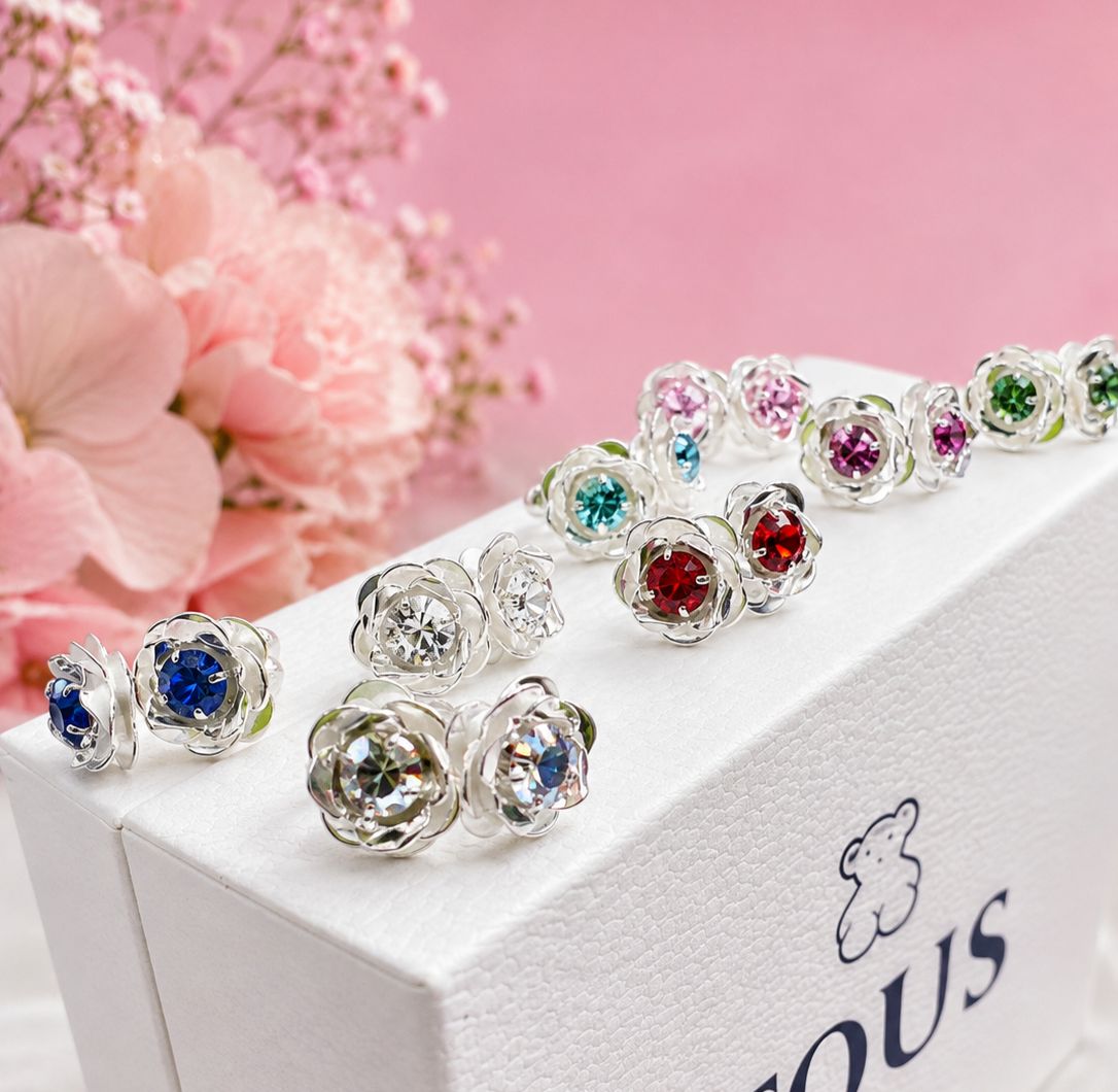 Broquel de Flor con piedras de colores BR0002