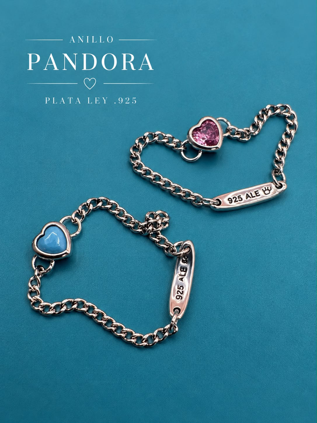 Anillo Cadena Corazón Pandora AO0088