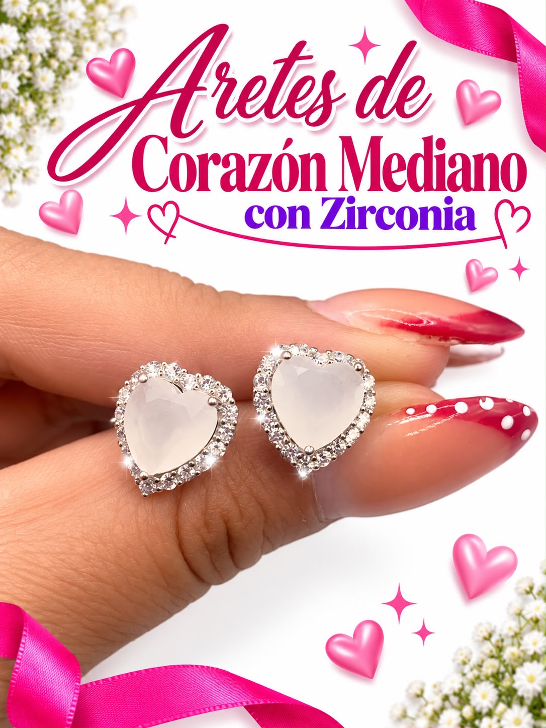 Arete Corazón Blanco AE0054