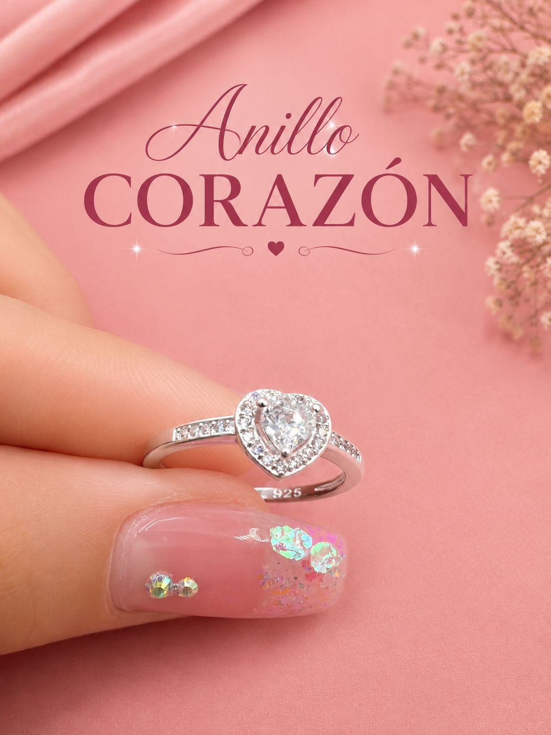 Anillo Corazón Blanco AO0010