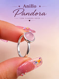 Anillo Pandora con Cuarzo Rosa AO0017