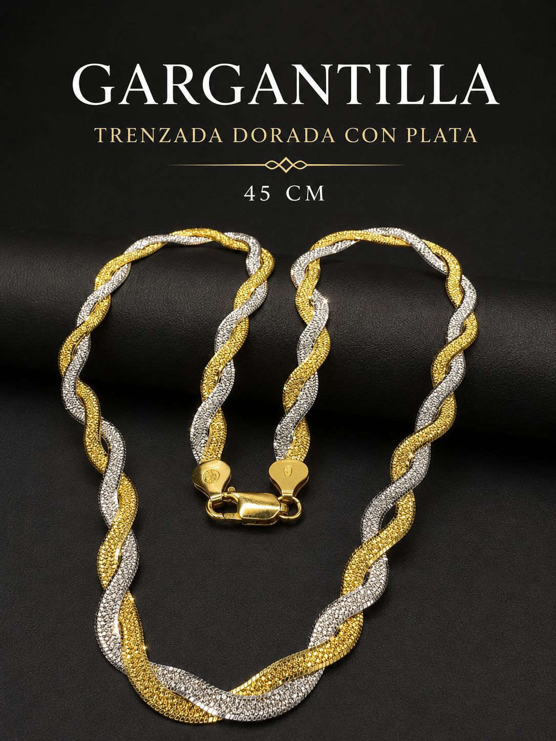 Gargantilla Trenzada Dorada con Plata GA0002
