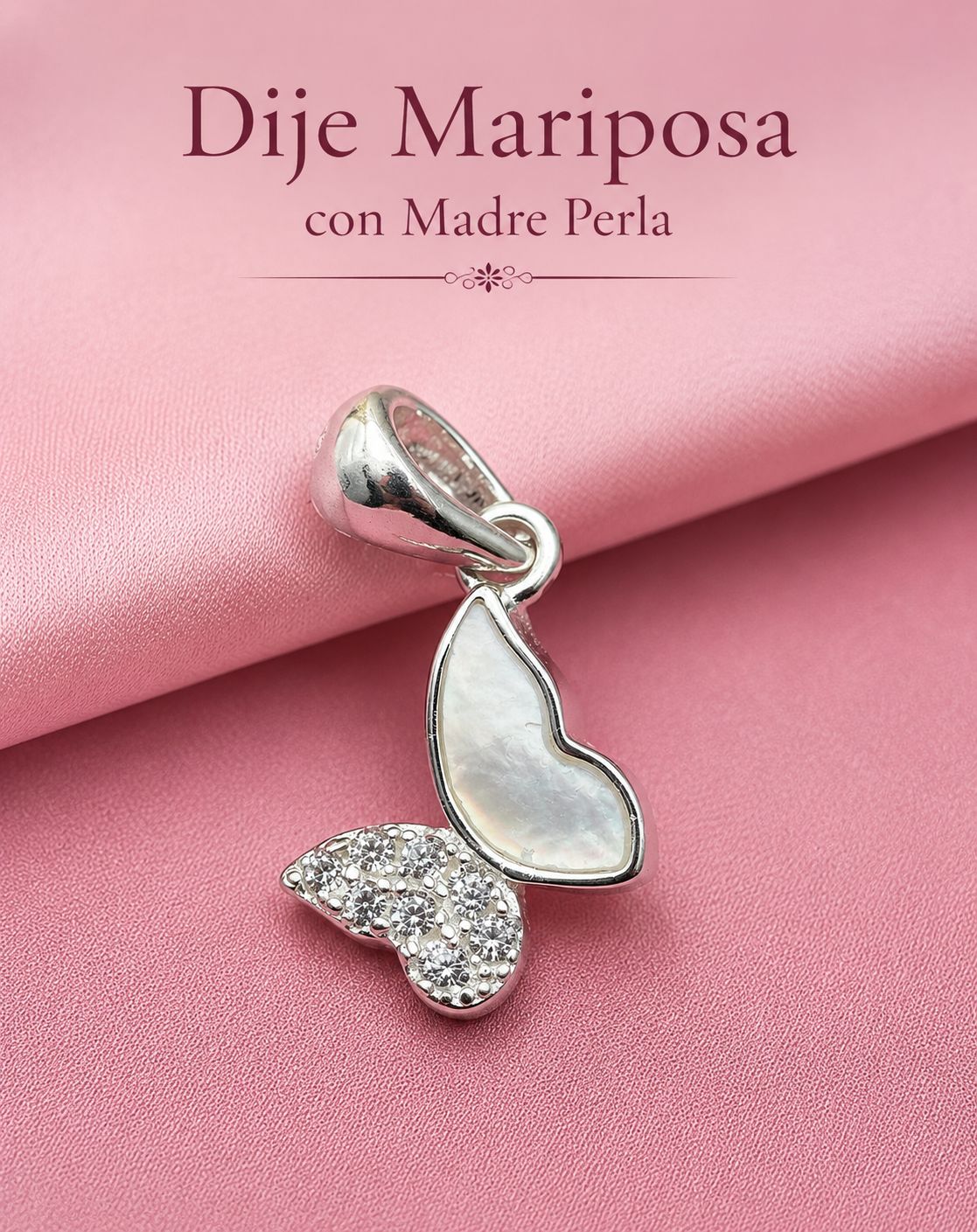 Dije de Mariposa Con Madre Perla DE0003