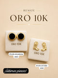 Arete Redondo Negro Oro AE0019