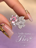 Anillo de Flores con Perla AO0105