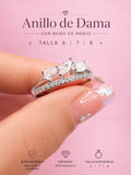 Anillo de Dama con Baño de Rodio y Circonias AO0028