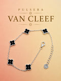Pulsera Van Cleff 5 Tréboles Negros PV0014